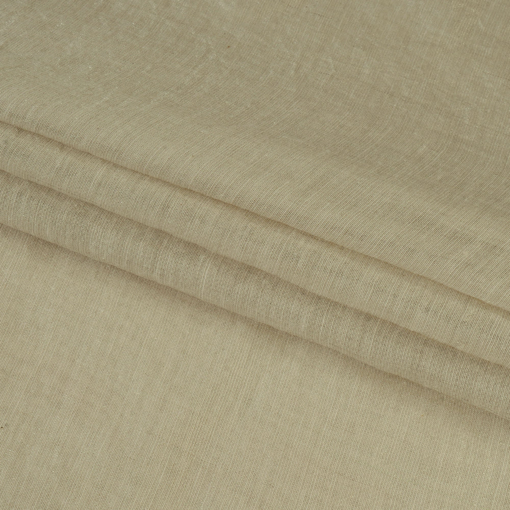 (Pre Cut 2.20 Mtr Piece) Silver Color Handwoven Chanderi Tissue Fabric