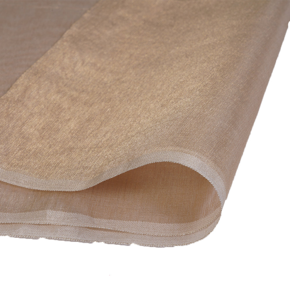 (Pre Cut Pre-Cut Fabrics>>Cut Piece Upto 1 Metre) Golden Color Blended Tissue Silk Fabric