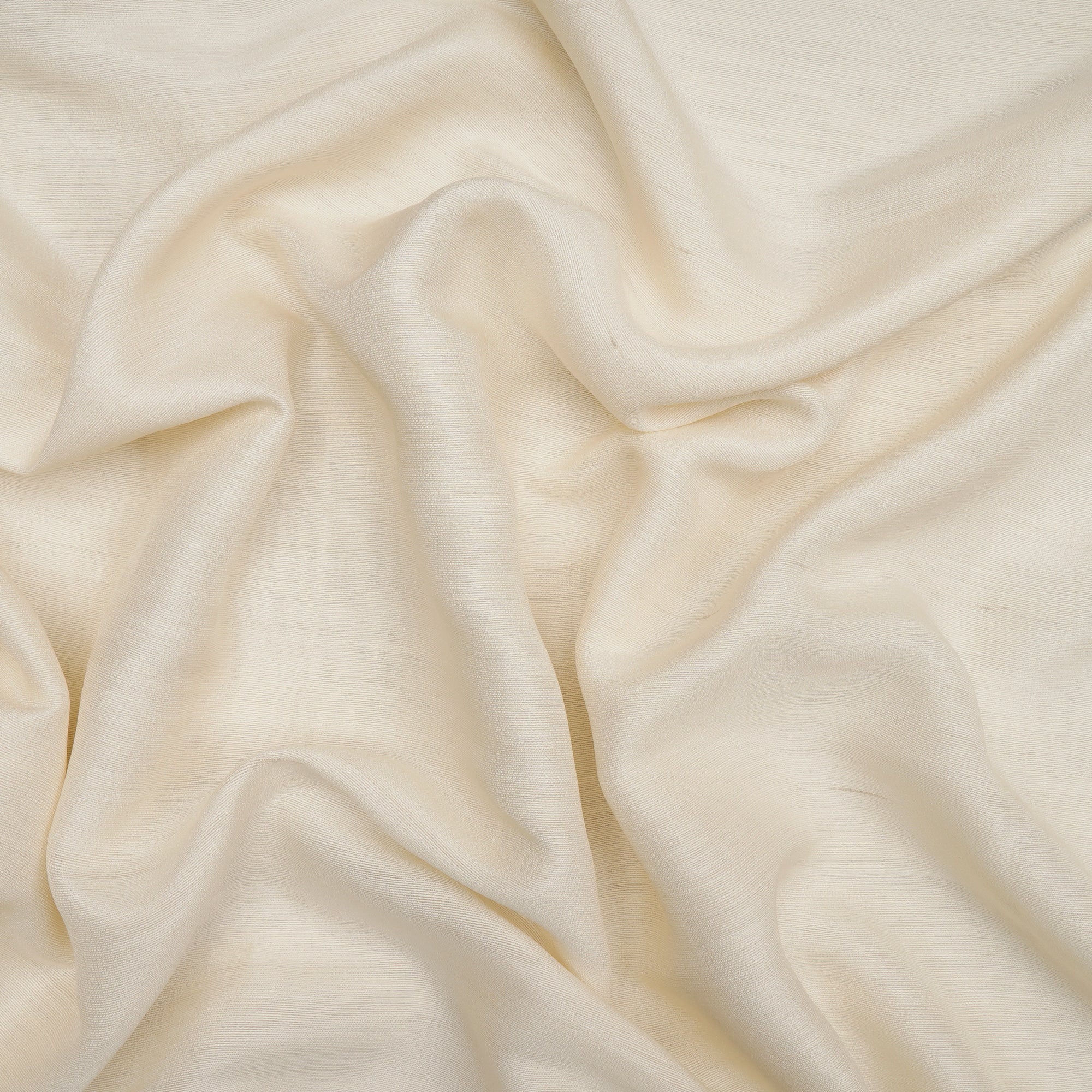 (Pre Cut 1.85 Mtr Piece) Off White Color Muga Georgette Silk Fabric