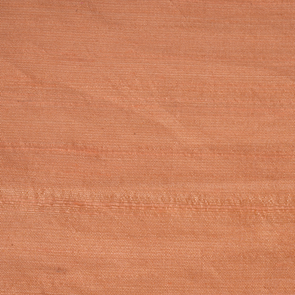 (Pre Cut 1.10 Mtr Piece) Peach Color Dupion Tissue Silk Fabric