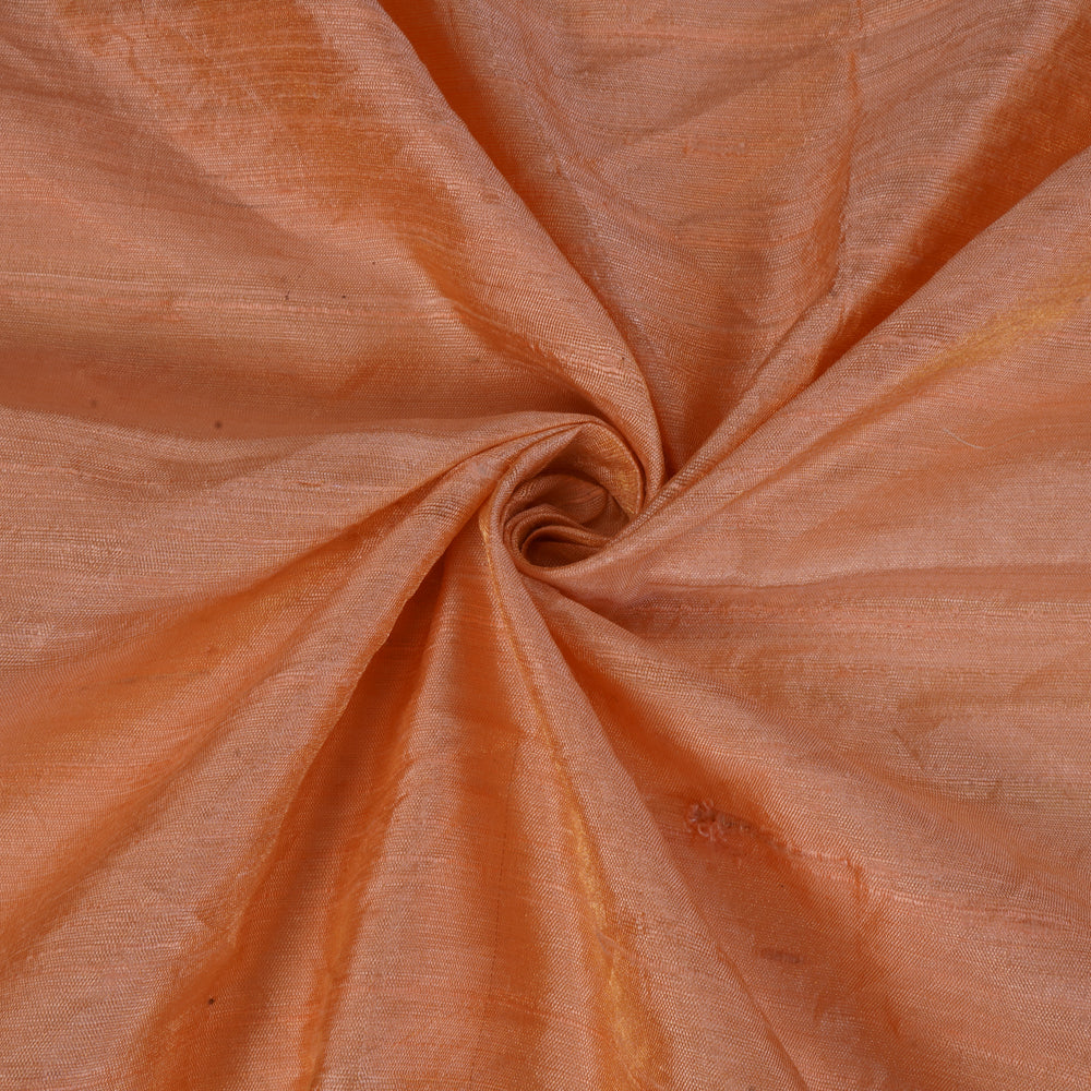 (Pre Cut 1.10 Mtr Piece) Peach Color Dupion Tissue Silk Fabric