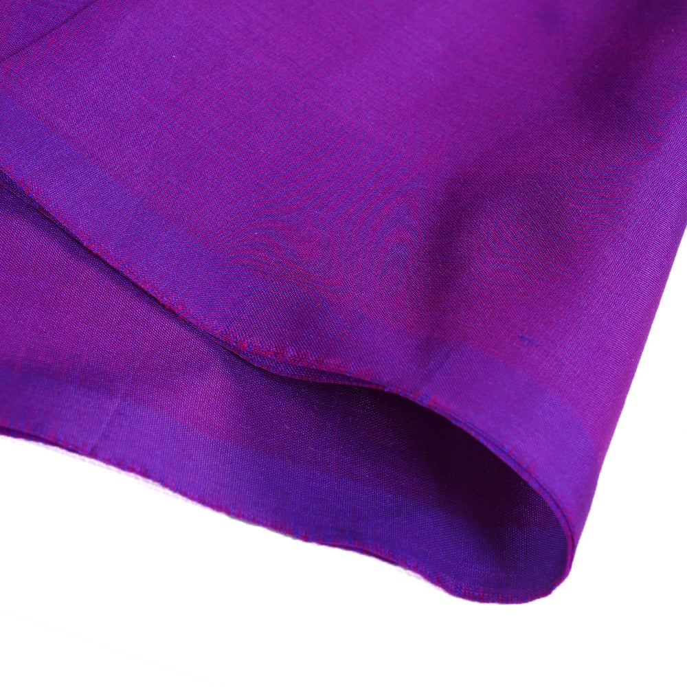 (Pre Cut 2.15 Mtr Piece) Purple Color Bangalore Silk Fabric