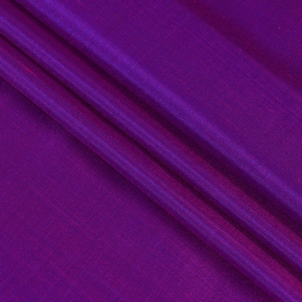 (Pre Cut 2.50 Mtr Piece) Purple Color Bangalore Silk Fabric