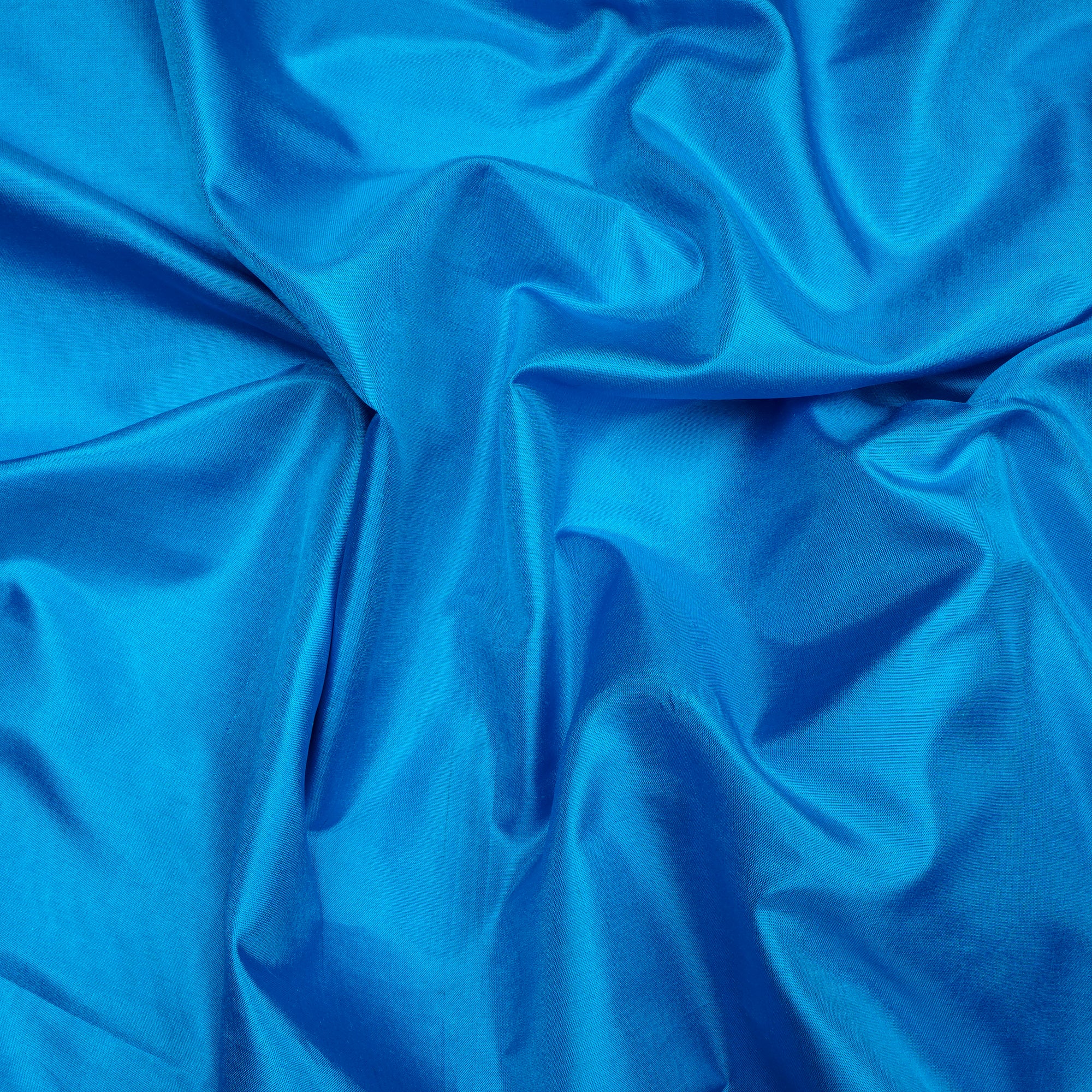 (Pre Cut 3.65 Mtr Piece) Blue Color Bangalore Silk Fabric
