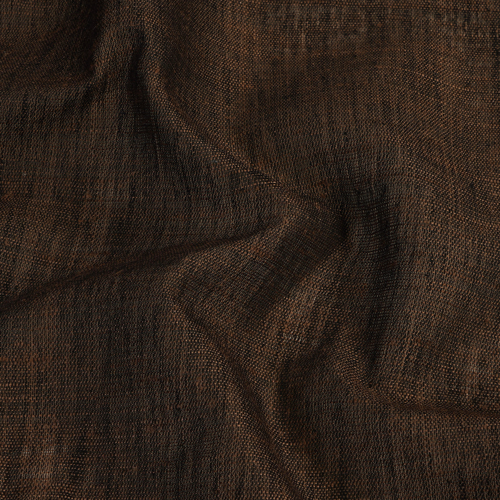 (Pre Cut 3.90 Mtr Piece) Black-Brown Color Cotton Fabric