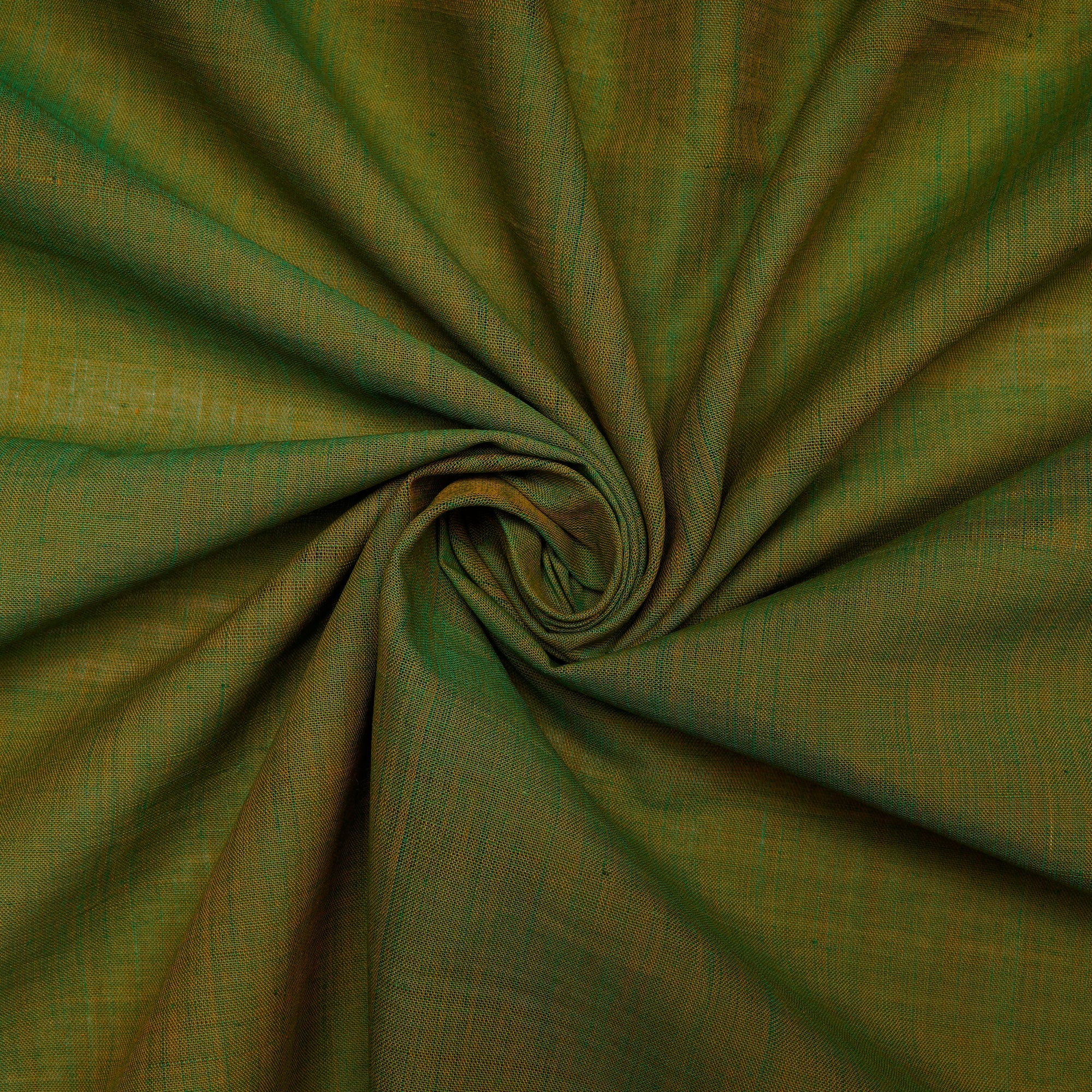 (Pre-Cut 0.50 Mtr ) Green Color Mangalgiri Cotton Fabric
