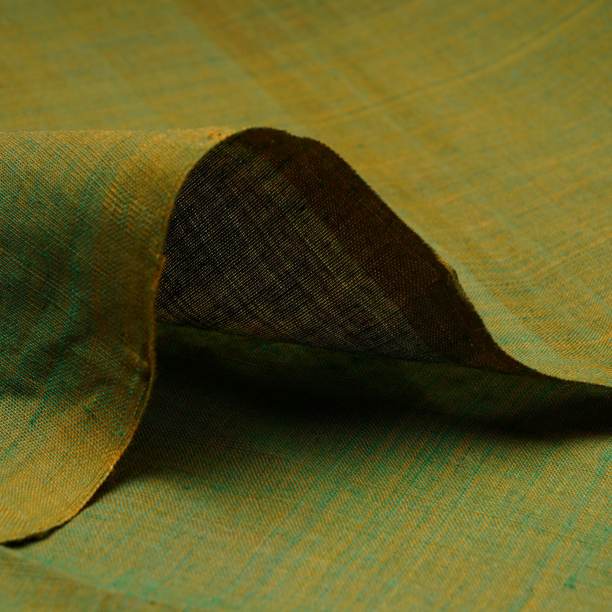 (Pre-Cut 0.50 Mtr ) Green Color Mangalgiri Cotton Fabric