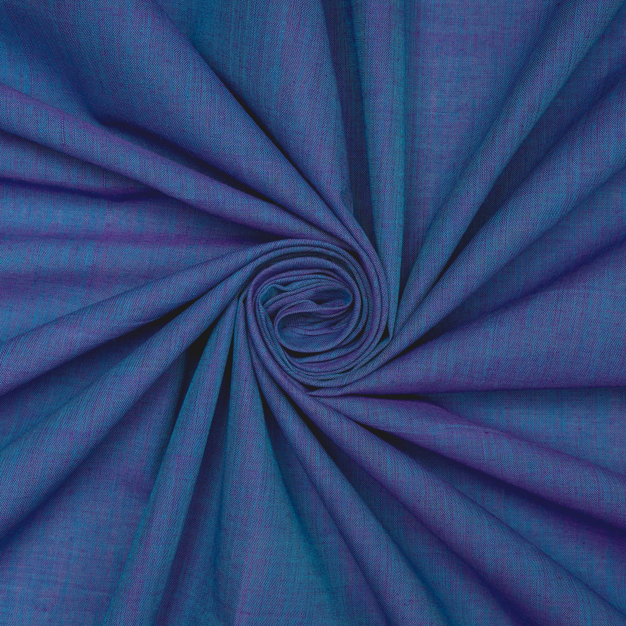 (Pre-Cut 1.00 Mtr) Blue Color Mangalgiri Cotton Fabric