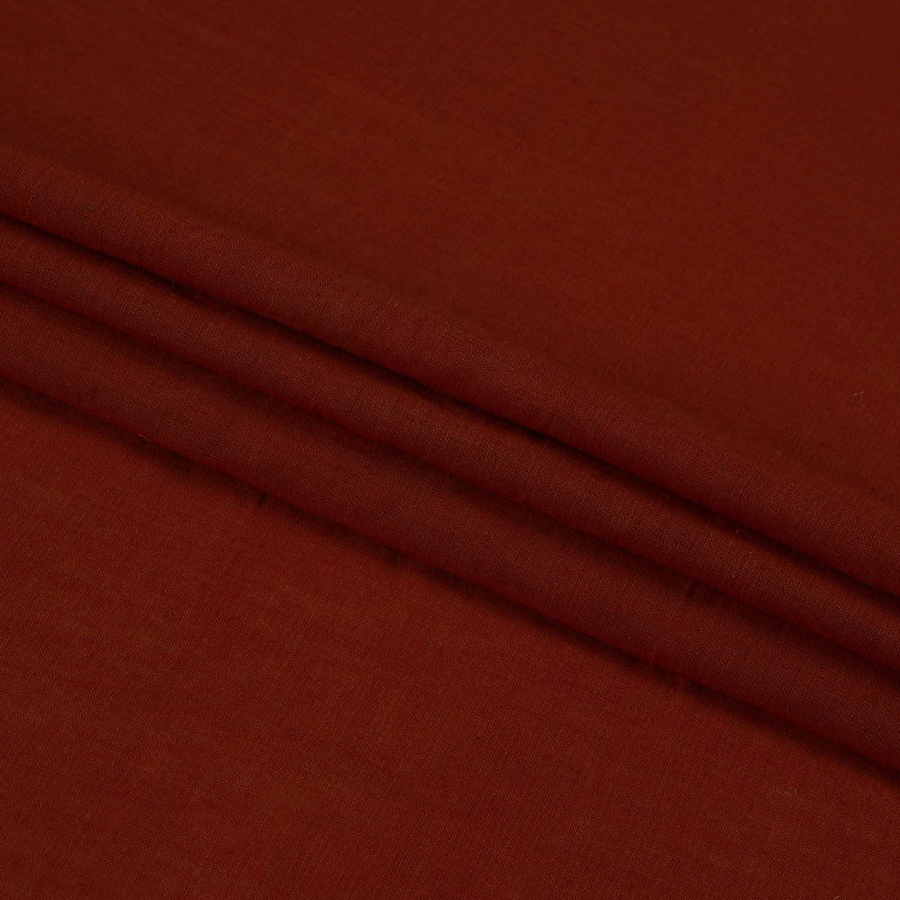 (Pre Cut 1.20 Mtr Piece) Brick Red Color Mangalgiri Cotton Fabric