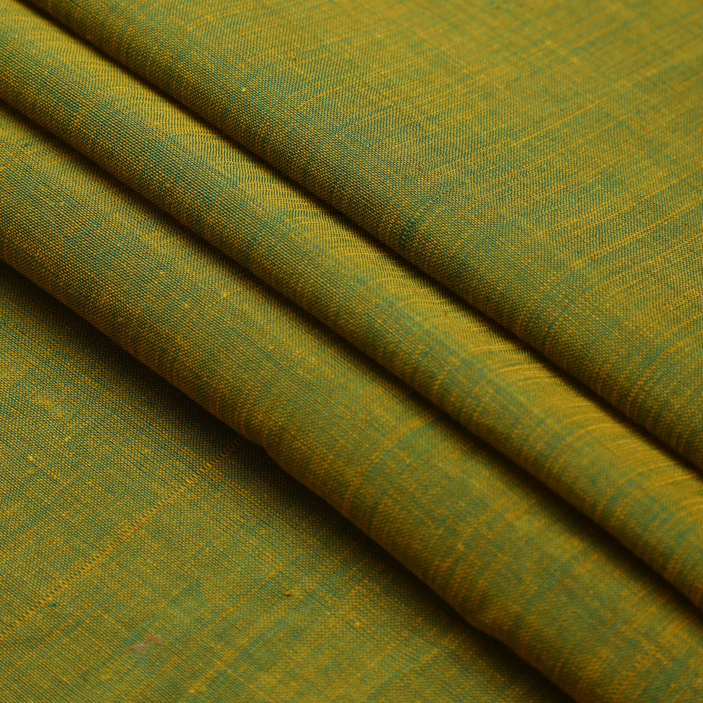 (Pre-Cut 2 Mtr) Pickle Green Color Mangalgiri Cotton Fabric