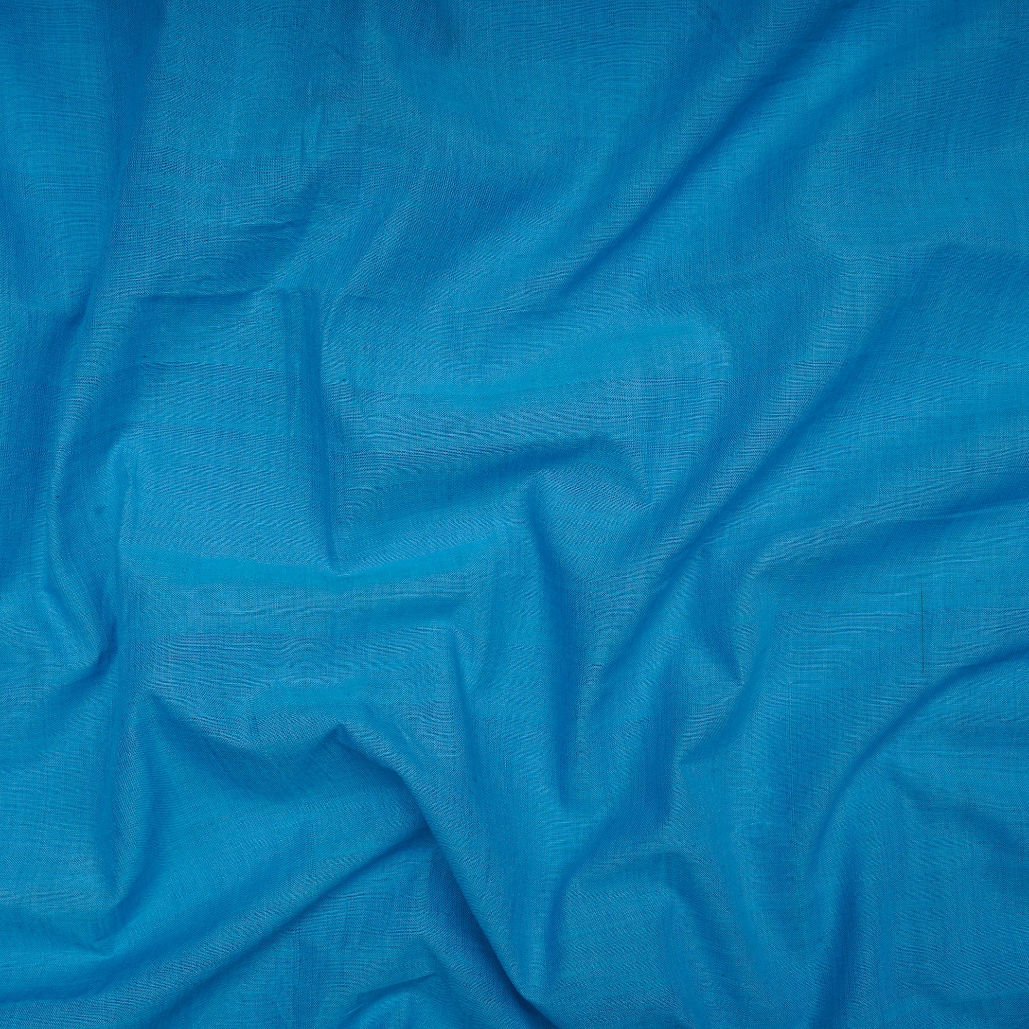 (Pre-Cut 2.00 Mtr) Dark Blue Color Mangalgiri Cotton Fabric