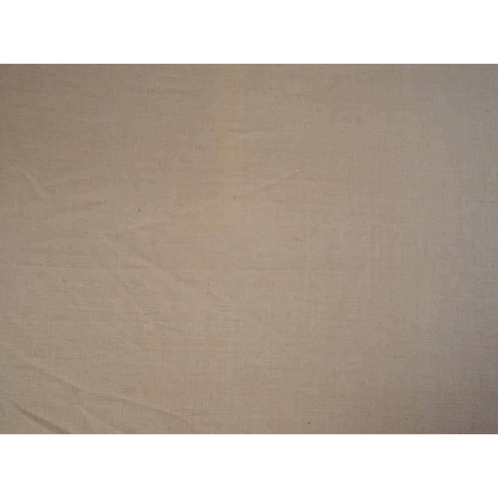 (Pre Cut 1.50 Mtr Piece) Cream Custard Color Natural Matka Silk Fabric