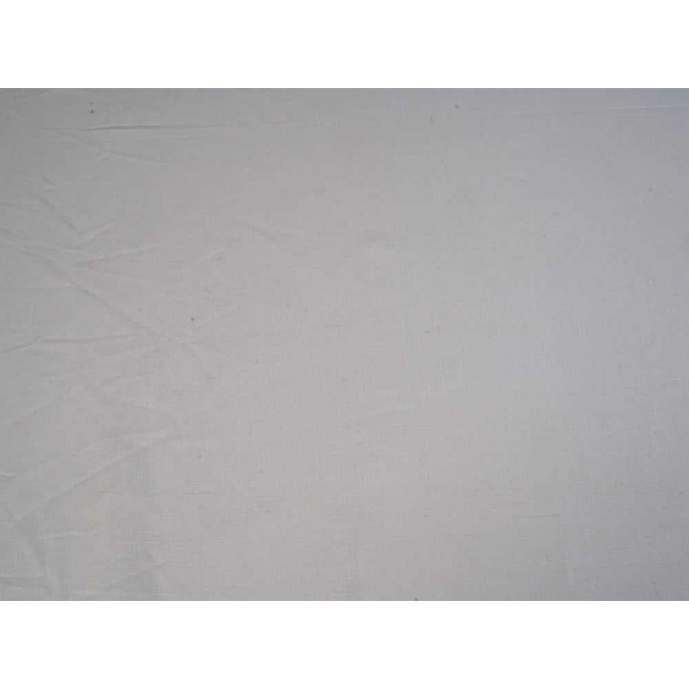 (Pre Cut 1.70 Mtr Piece) Off-White Color Natural Matka Silk Fabric