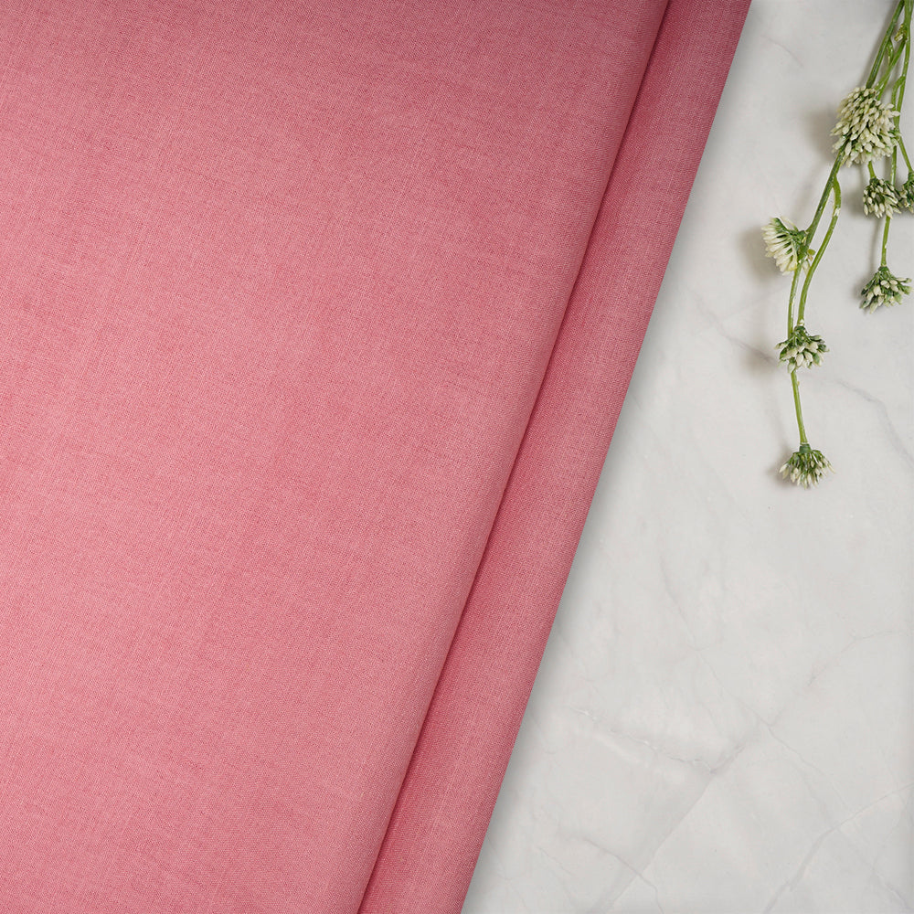(Pre-Cut 2.90 Mtr) Light Pink Color Matka Silk Fabric