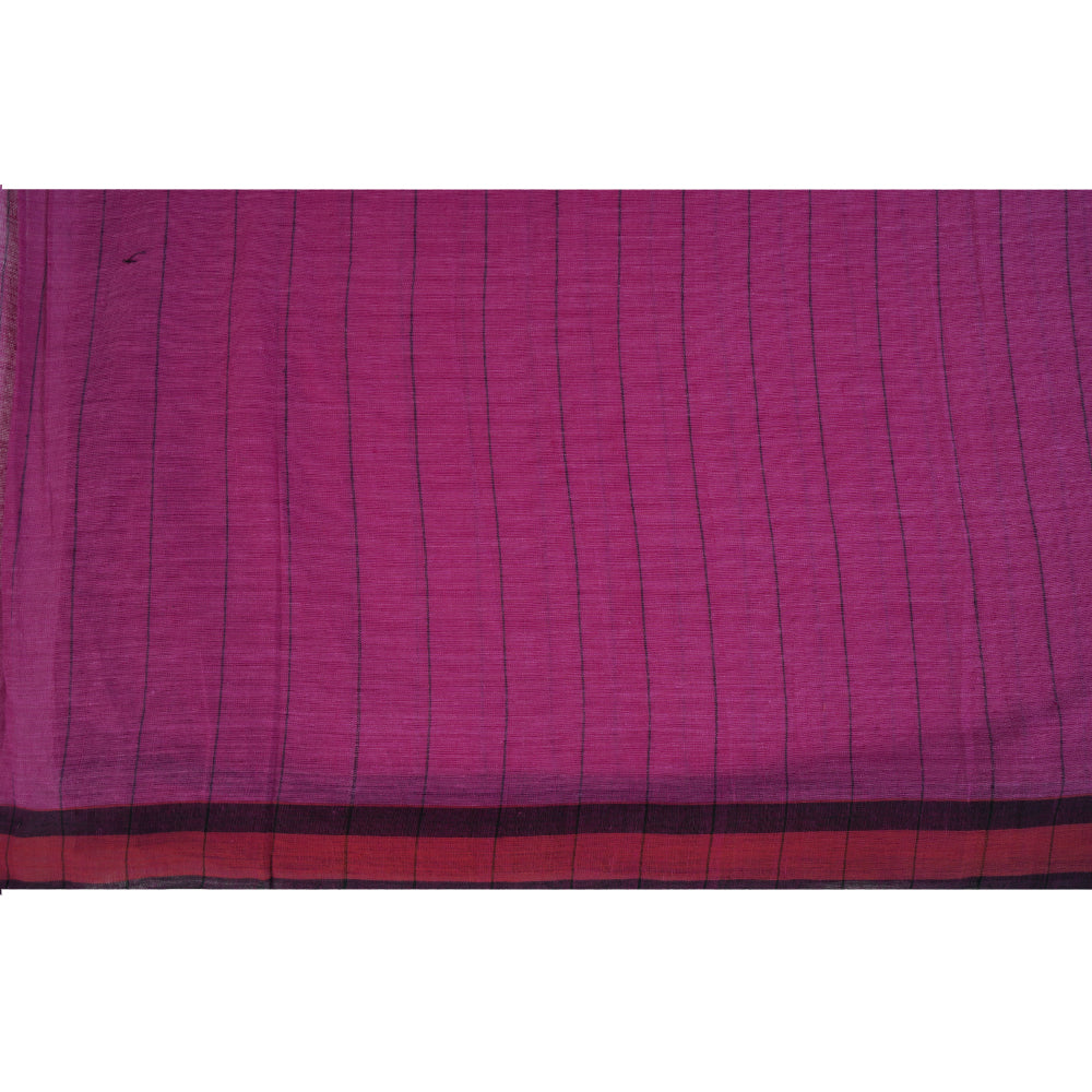 (Pre Cut 1 Mtr Piece) Pink Color Handloom Cotton Fabric