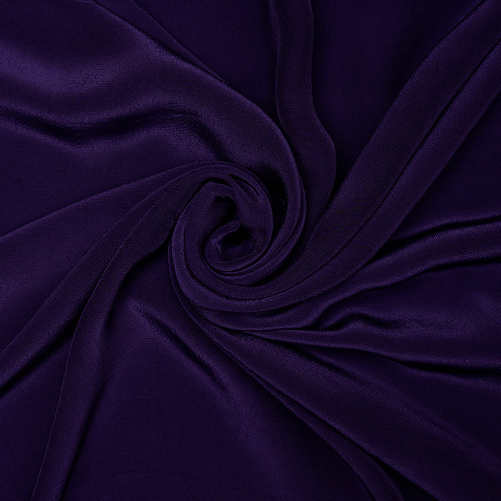 (Pre-Cut 3.60 Mtr) Dark Blue Color Piece Dyed Bemberg Crepe Fabric