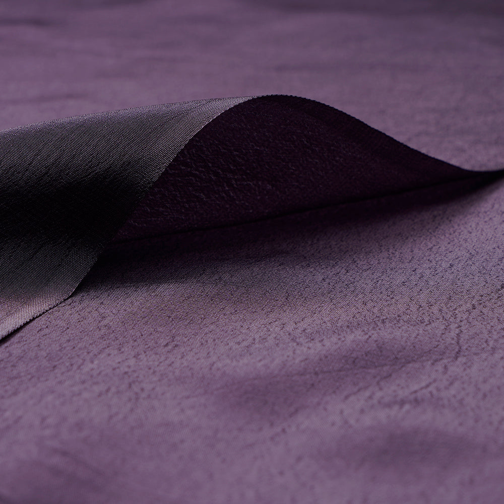 (Pre-Cut 2.00 Mtr) Dark Grey Color Piece Dyed Bemberg Crepe Fabric