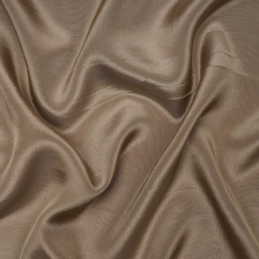 (Pre-Cut 2.60 Mtr) Khaki Color Piece Dyed Bemberg Crepe Fabric