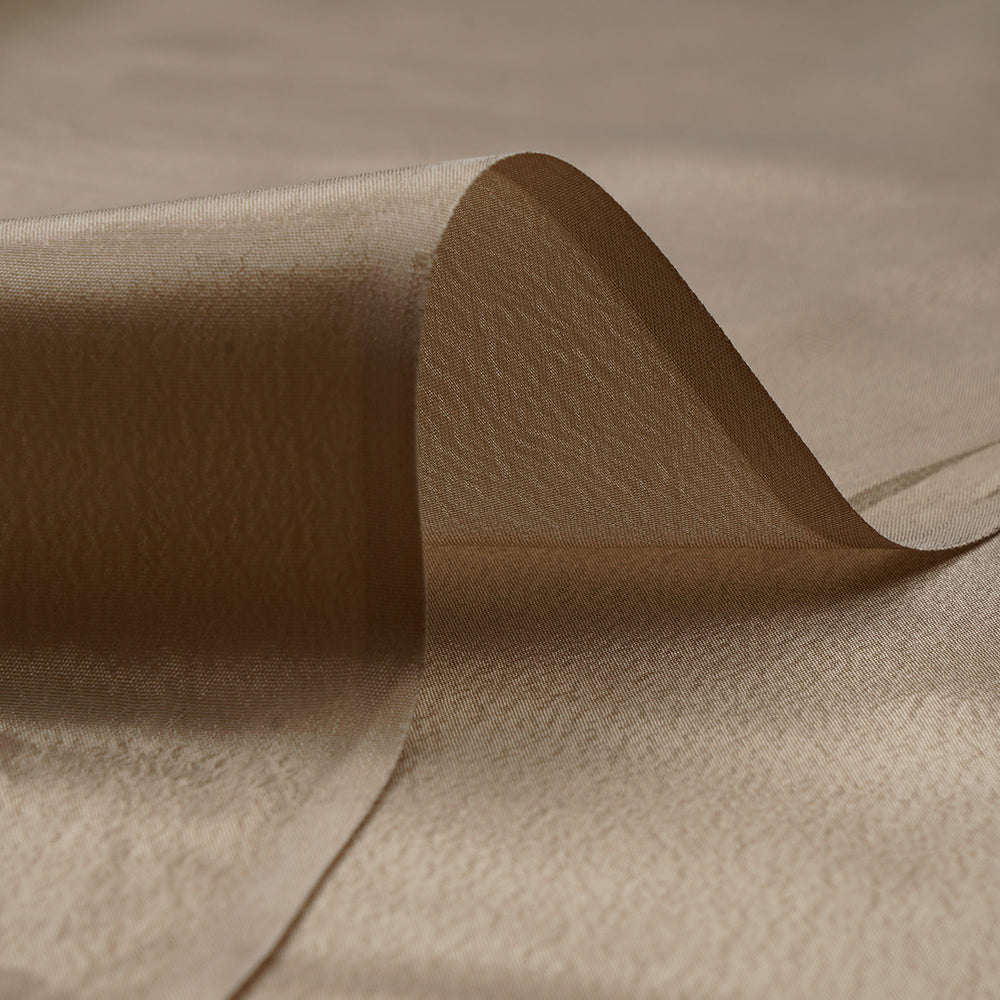 (Pre-Cut 2.60 Mtr) Khaki Color Piece Dyed Bemberg Crepe Fabric