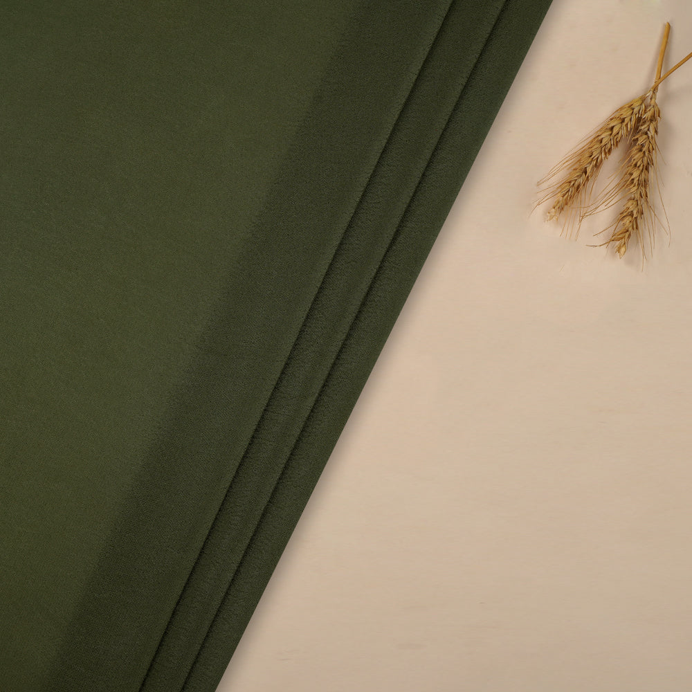 (Pre-Cut 3.60 Mtr ) Spruce Green Color  Dyed Bemberg Crepe Fabric