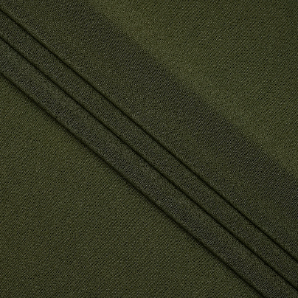 (Pre-Cut 3.60 Mtr ) Spruce Green Color  Dyed Bemberg Crepe Fabric