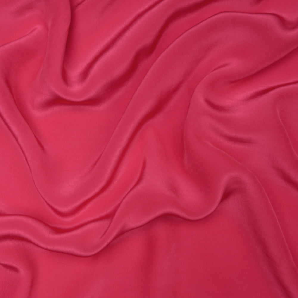 (Pre-Cut 3.90 Mtr) Pink Color Piece Dyed Bemberg Crepe Fabric