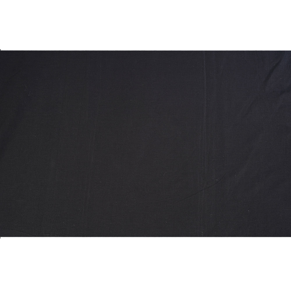 (Pre Cut 1.40 Mtr Piece) Black Color Mill Dyed Cotton Cambric Fabric