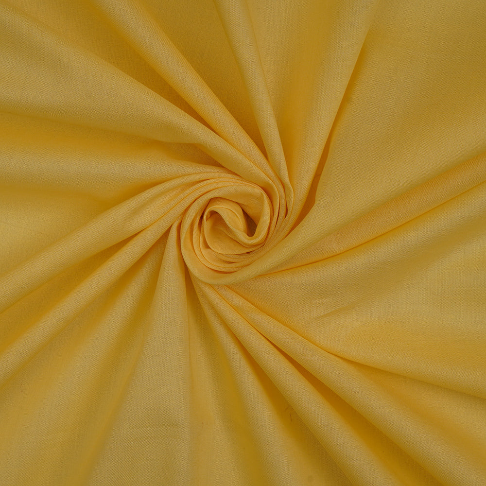 (Pre-Cut 4 Mtr ) Yellow Color Mill Dyed Cotton Cambric Fabric