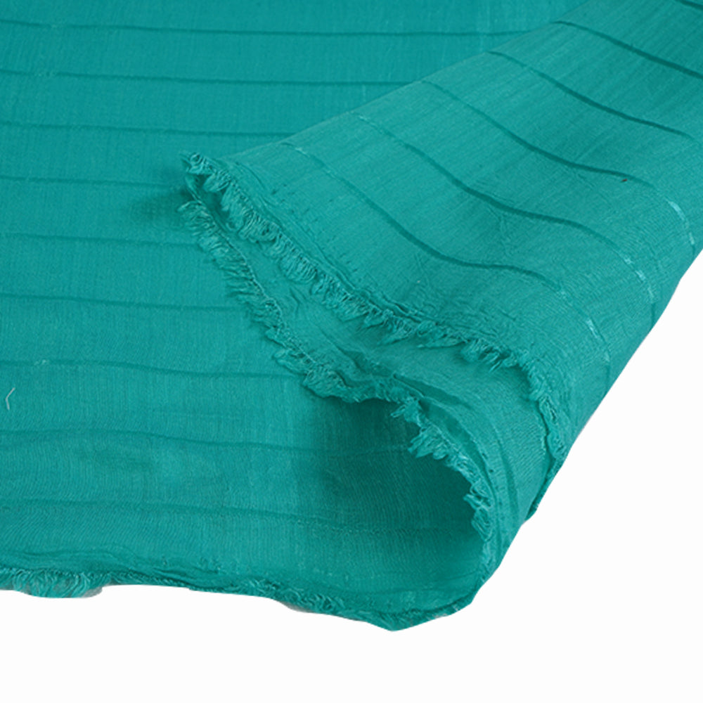 (Pre Cut 1.55 Mtr Piece) Turquoise Color Poly Modal Fabric