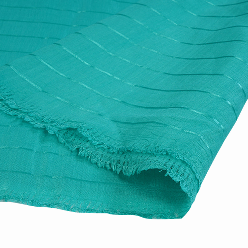 (Pre Cut 2.35 Mtr Piece) Turquoise Color Poly Modal Fabric