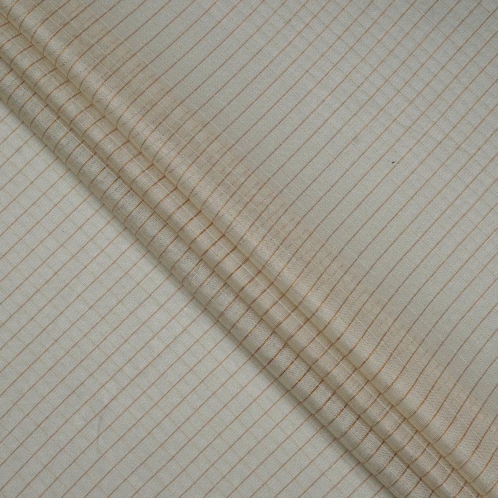 (Pre-Cut 0.70 Mtr ) Off-White Color Fine Chanderi Fabric
