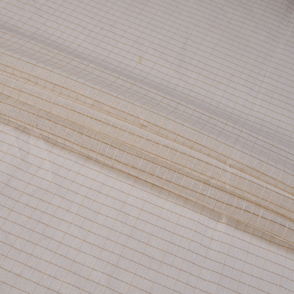 (Pre Cut 1.10 Mtr Piece) Off-White Color Pure Chanderi Fabric