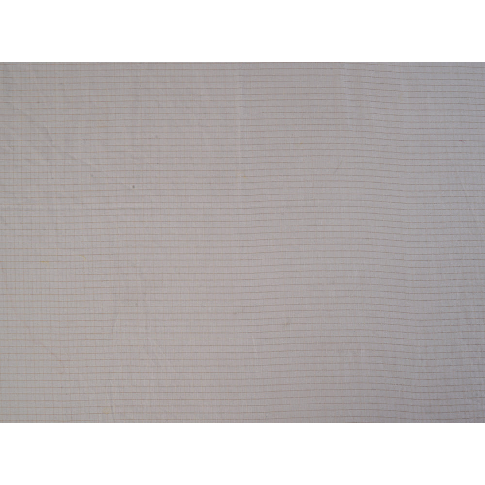 (Pre Cut 1.10 Mtr Piece) Off-White Color Pure Chanderi Fabric