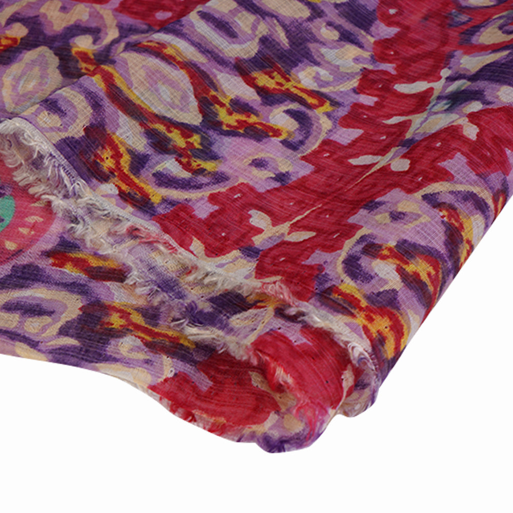 (Pre Cut 0.70 Mtr Piece) Multi Color Digital Printed Cotton Muslin Fabric
