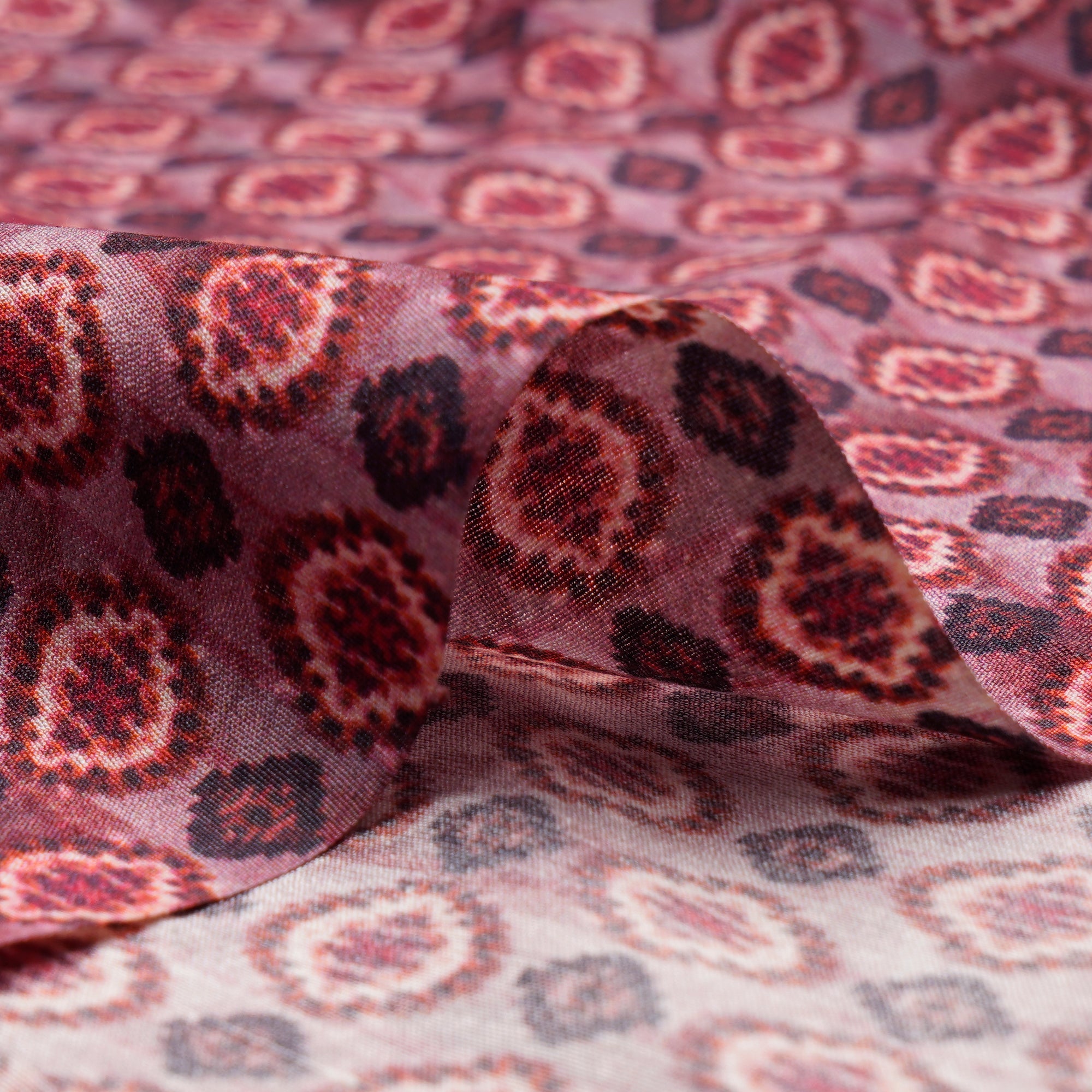 (Pre Cut 0.60 Mtr Piece) Multi Color Digital Printed Tussar Silk Fabric