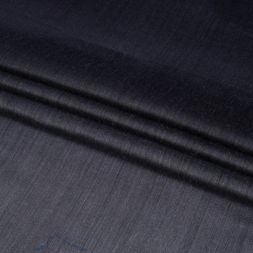 (Pre Cut 2.20 Mtr Piece) Black Color Ombre Dyed Tussar Muga Fabric