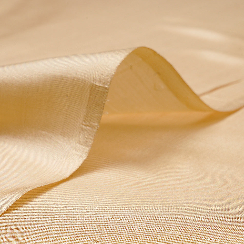 (Pre-Cut 3.20 Mtr) Beige Color Taffeta Silk Fabric