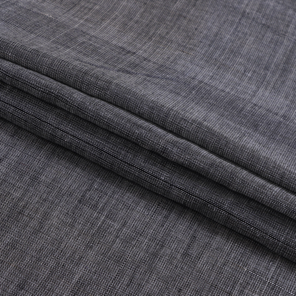 (Pre Cut 1.75 Mtr Piece) Grey Color Handwoven Cotton Ikat Fabric