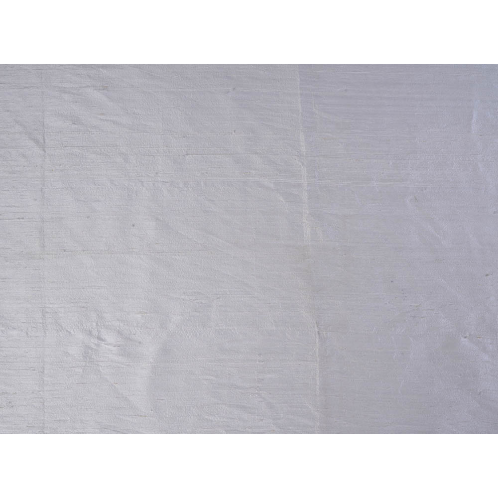 (Pre Cut 1 Mtr Piece) White Color Dupion Silk Fabric