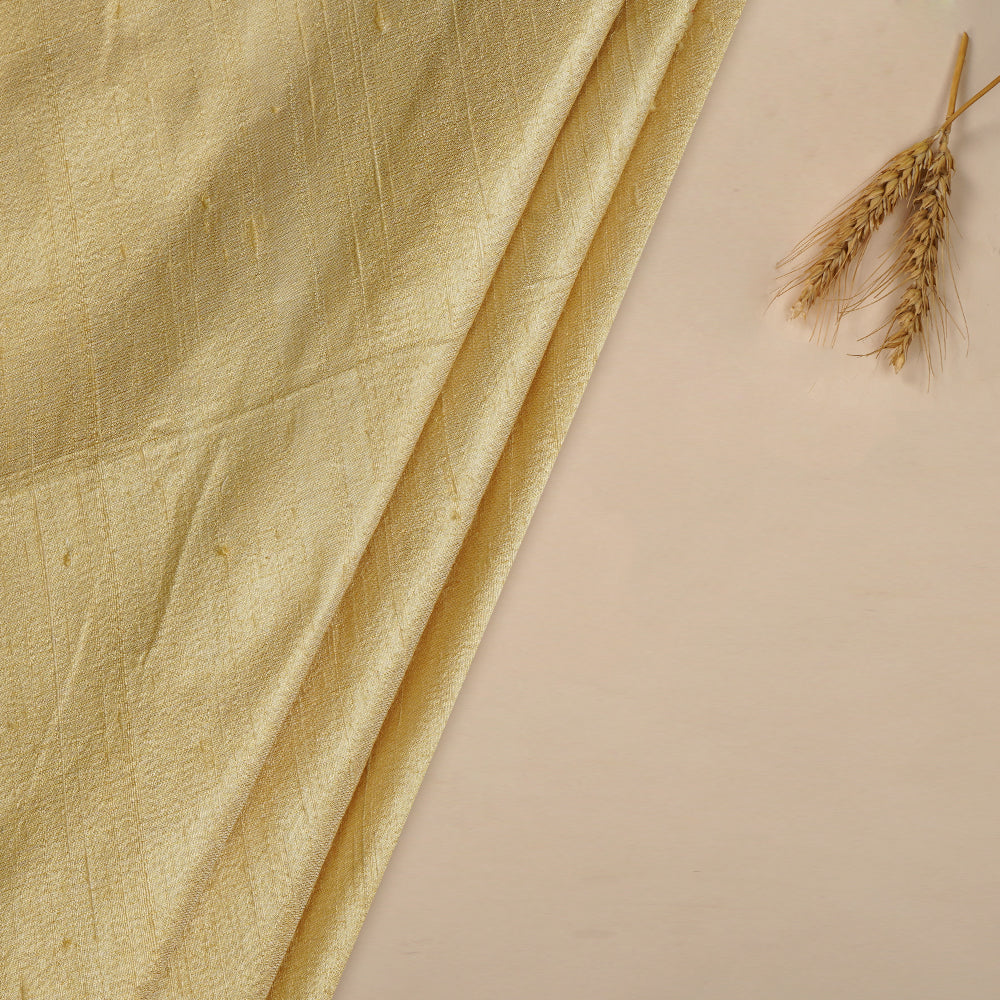 (Pre Cut 3.20 Mtr Piece) Golden Color Dupion Silk Fabric