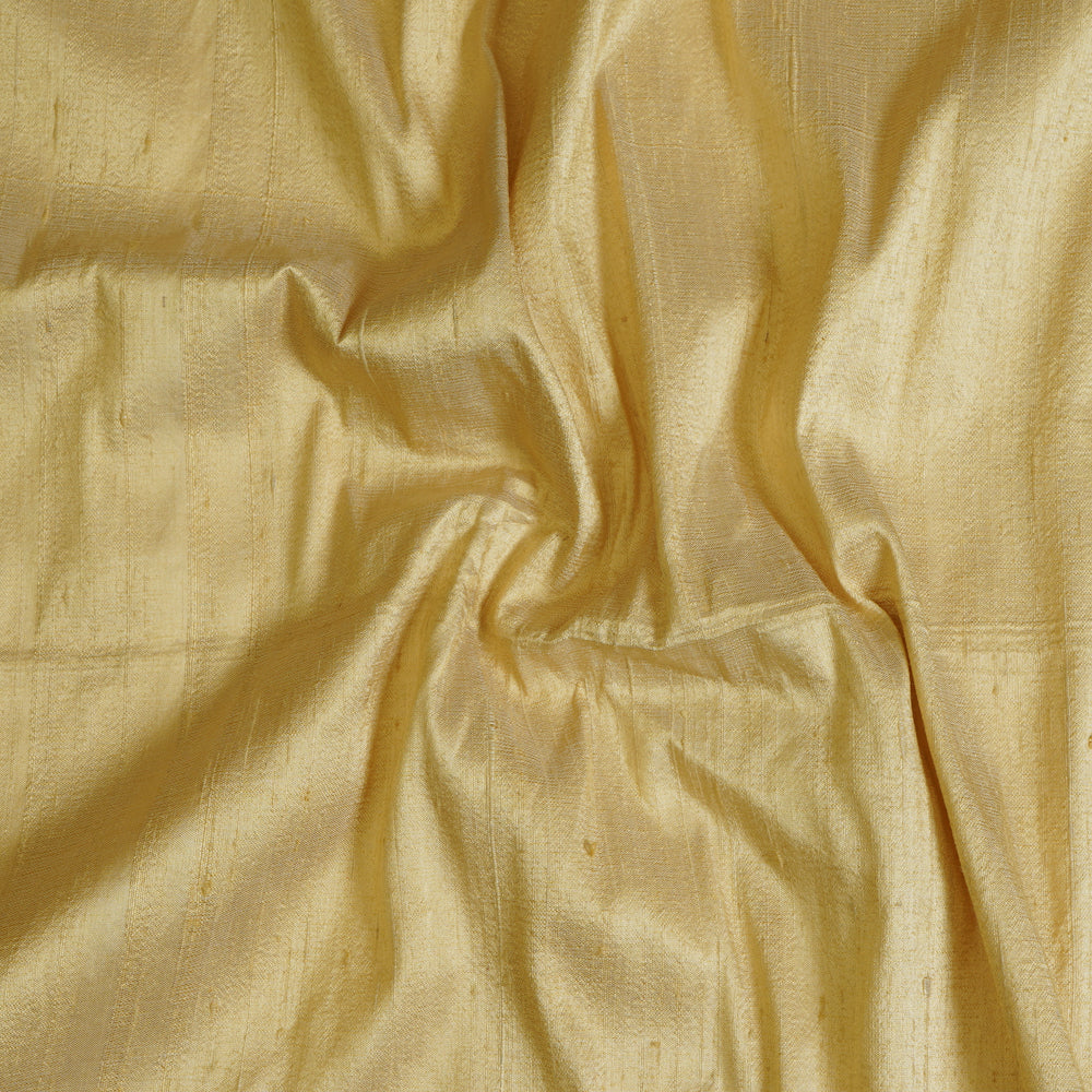 (Pre Cut 3.20 Mtr Piece) Golden Color Dupion Silk Fabric