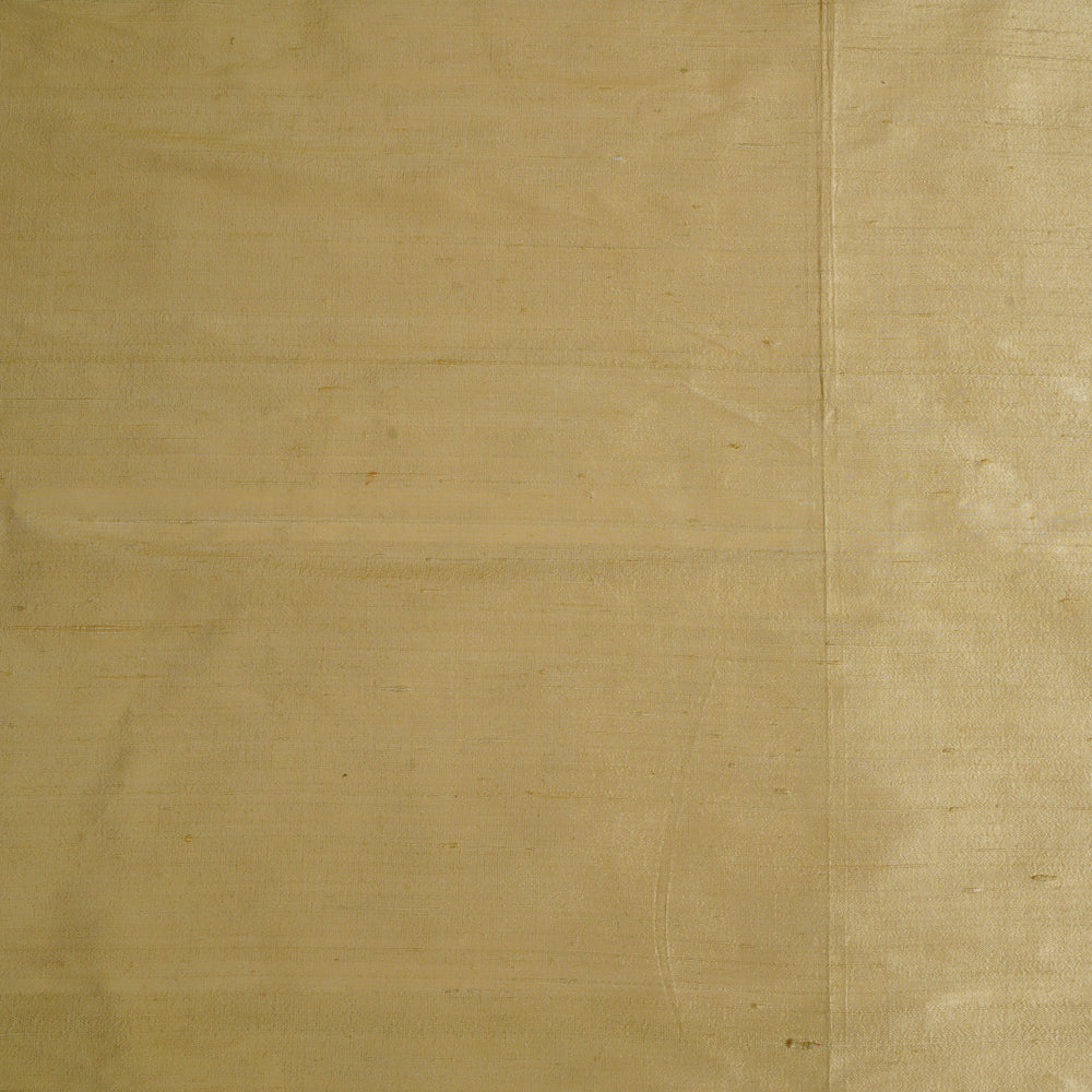 (Pre Cut 3.20 Mtr Piece) Golden Color Dupion Silk Fabric