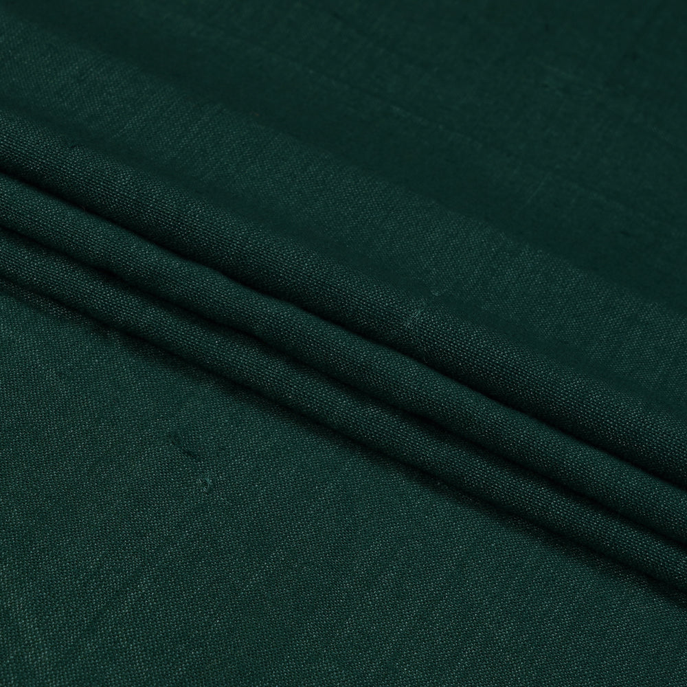(Pre Cut 2.25 Mtr Piece) Green Color Tussar Cotton Silk Fabric