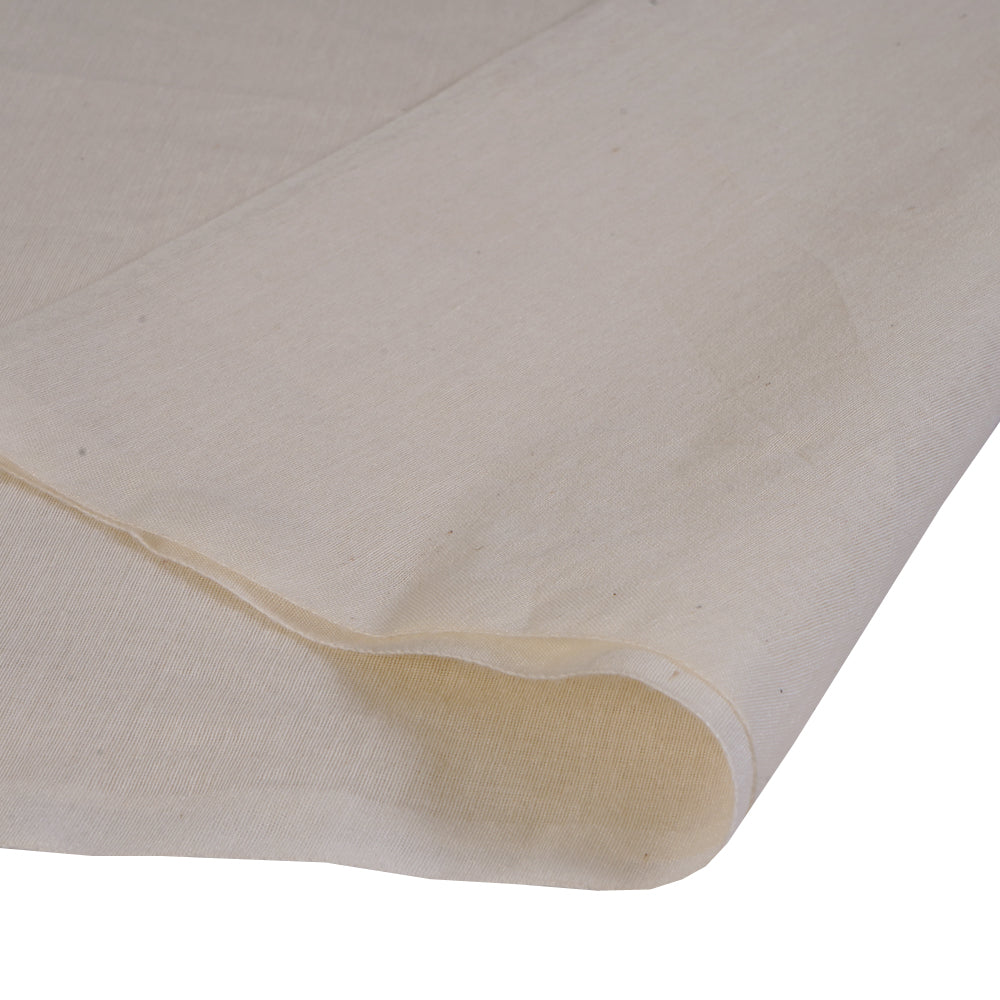 (Pre Cut 1 Mtr Piece) Off-White Color Pure Cotton Fabric