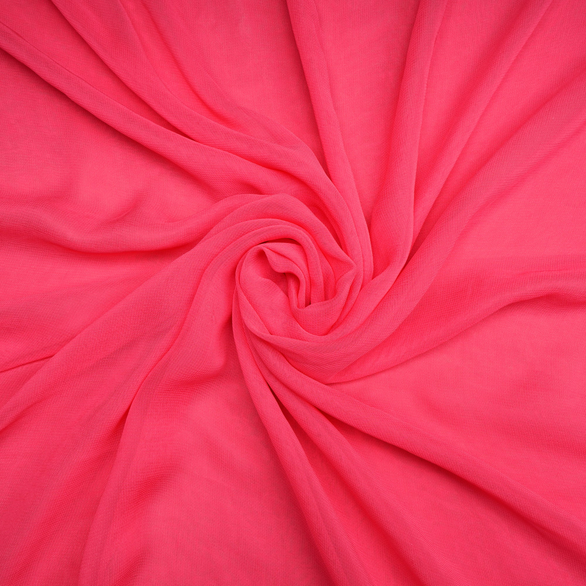(Pre Cut 1.80 Mtr )Pink Piece Dyed Viscose Georgette Fabric