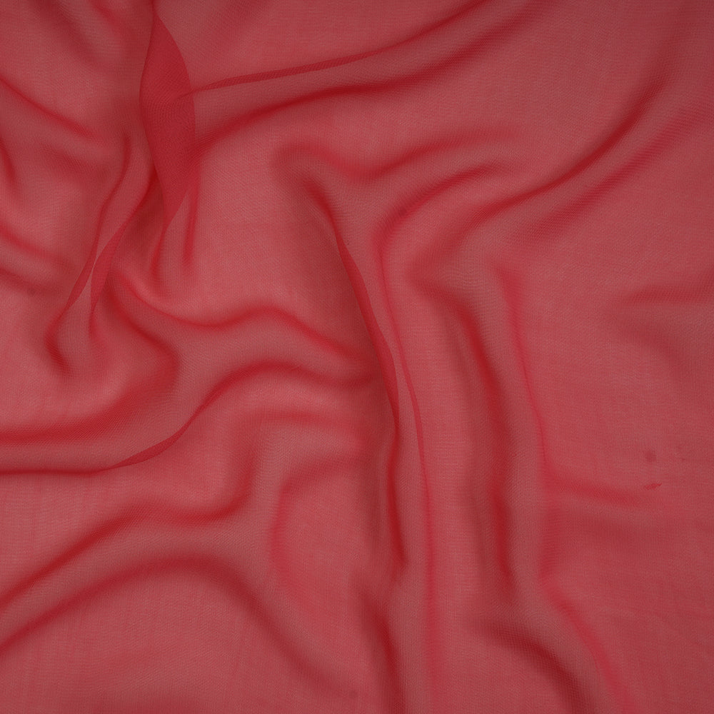(Pre-Cut 4.30 Mtr ) Pink Color Viscose Georgette Fabric
