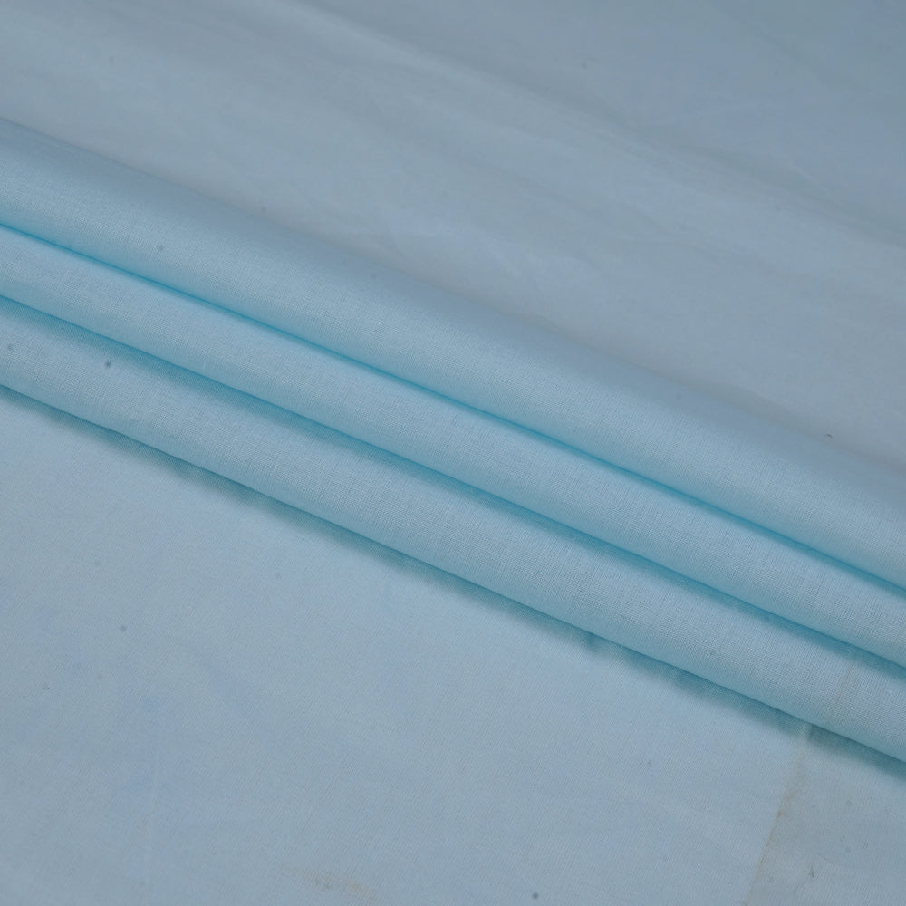 (Pre Cut 1.30 Mtr Piece) Light Blue Mill Dyed Cotton Lawn Fabric
