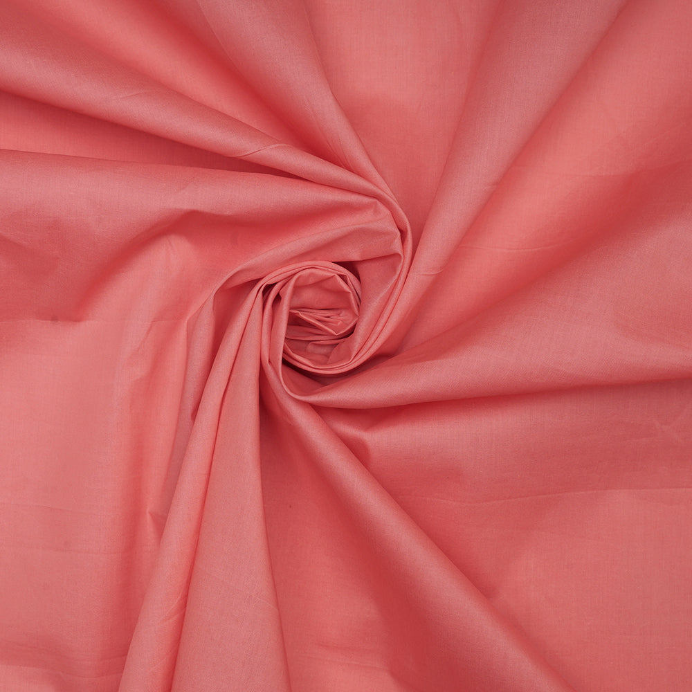 (Pre-Cut 3.00 Mtr) Salmon Pink Color Cotton Lawn Fabric