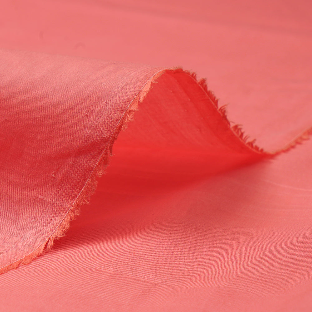 (Pre-Cut 3.00 Mtr) Salmon Pink Color Cotton Lawn Fabric