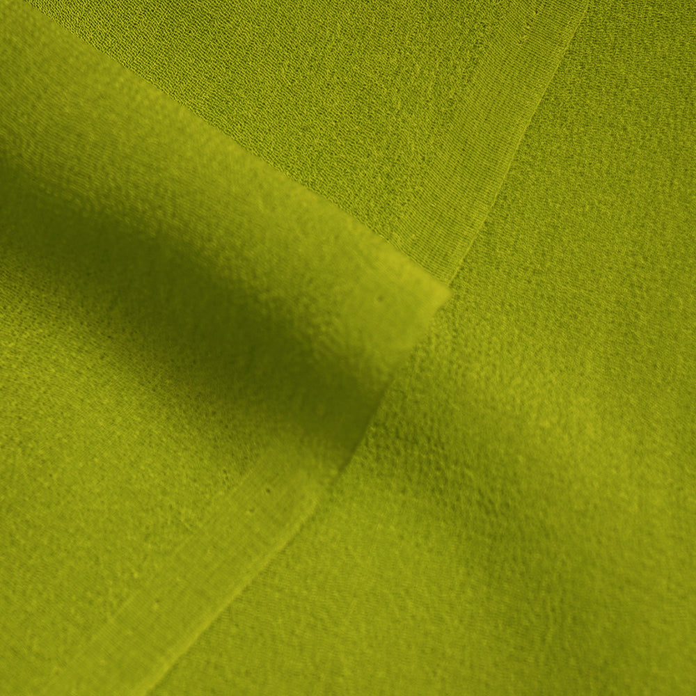 (Pre-Cut 2.70 Mtr) Light Green Color Embroidered Georgette Silk Fabric
